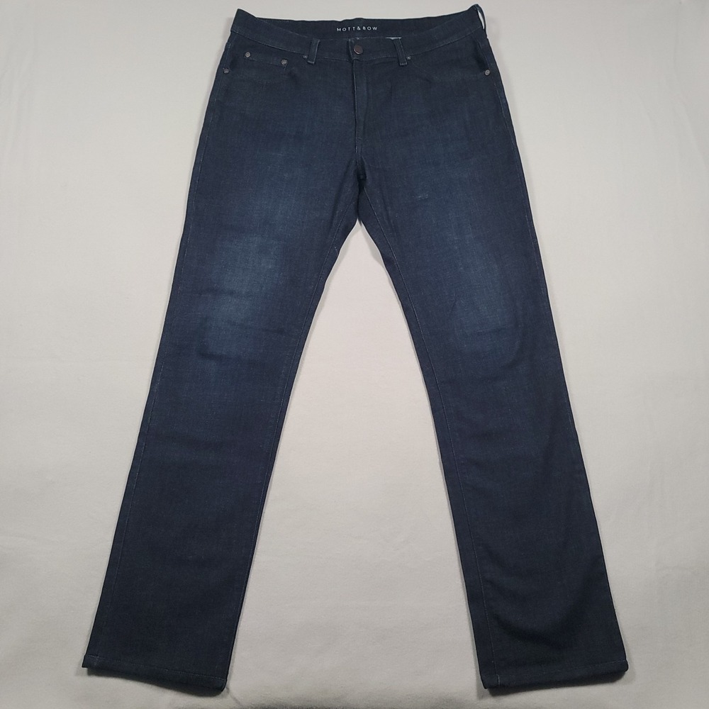 Mott & Bow Men Crosby Skinny Jeans 34x34 Dark Wash Stretch Denim - Picture 2 of 15